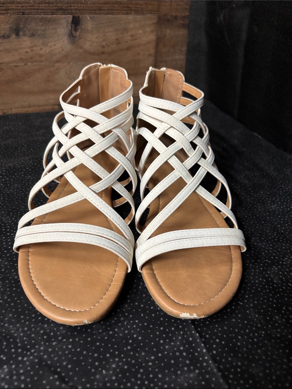 Women's Strappy White Gladiator Sandals